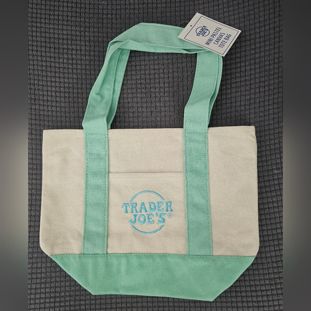 Trader Joe’s Mini Canvas Tote - Spring Pastel Green